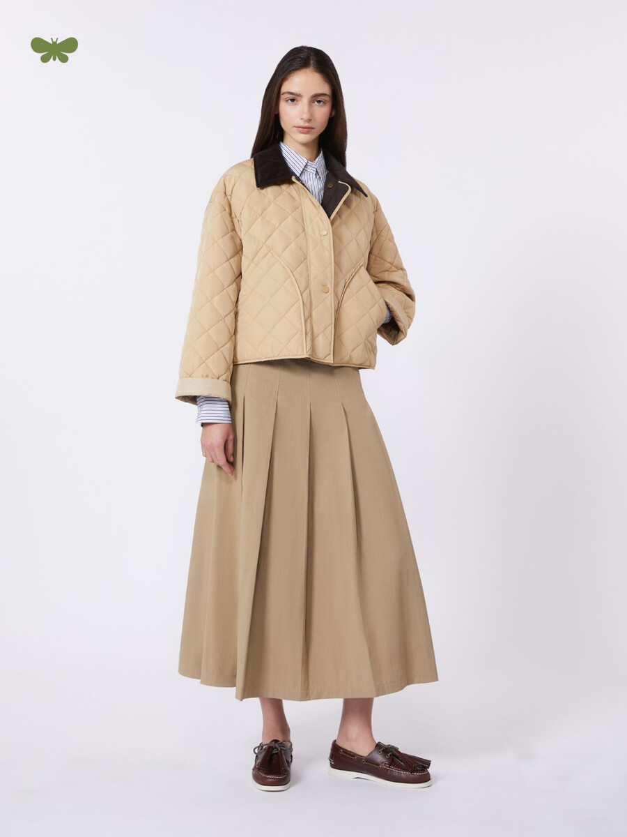 falda de gabardina lavada - marrÓn avellana