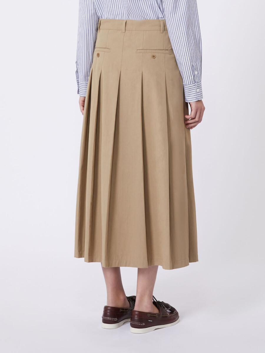falda de gabardina lavada - marrÓn avellana
