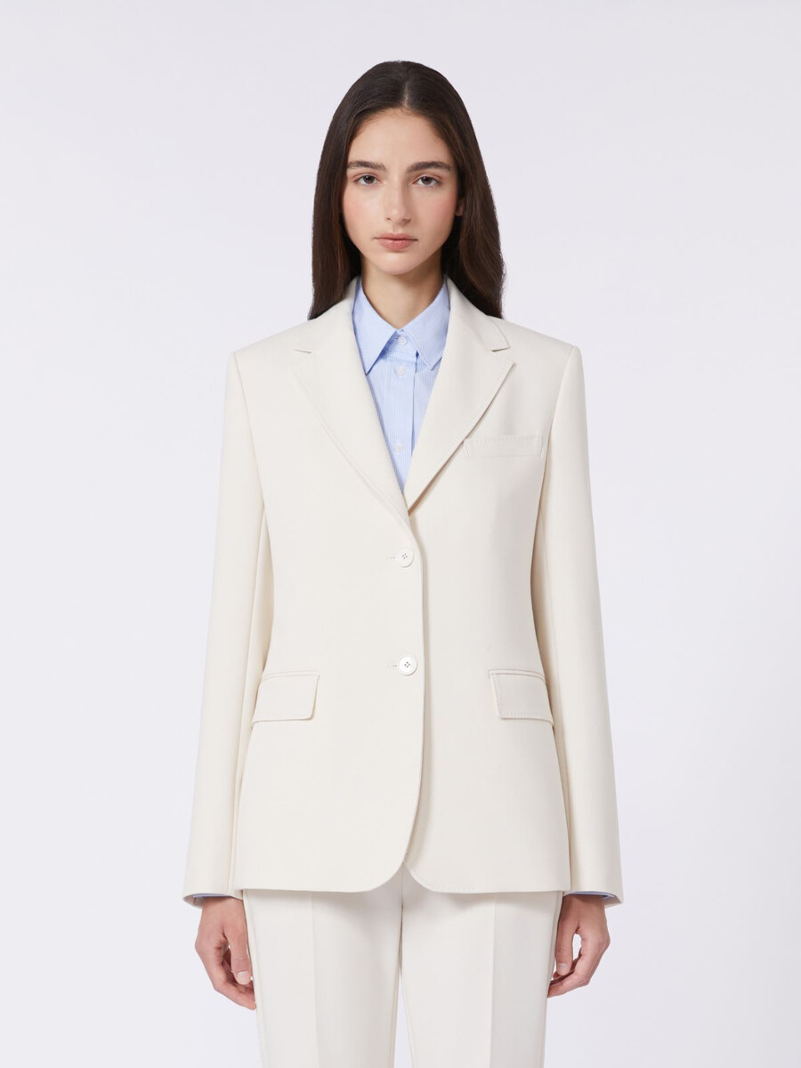 blazer de lona mezcla de viscosa - marfil