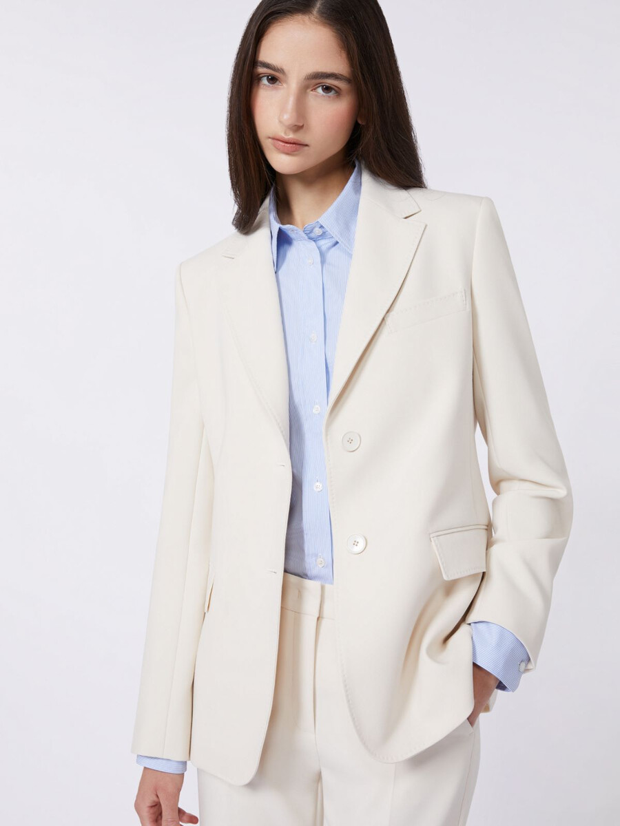 blazer de lona mezcla de viscosa - marfil