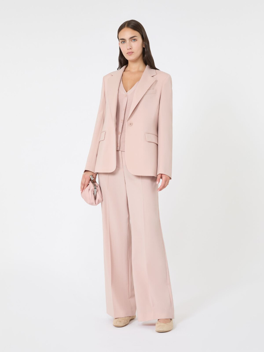 blazer de lana elástica natural - polvo
