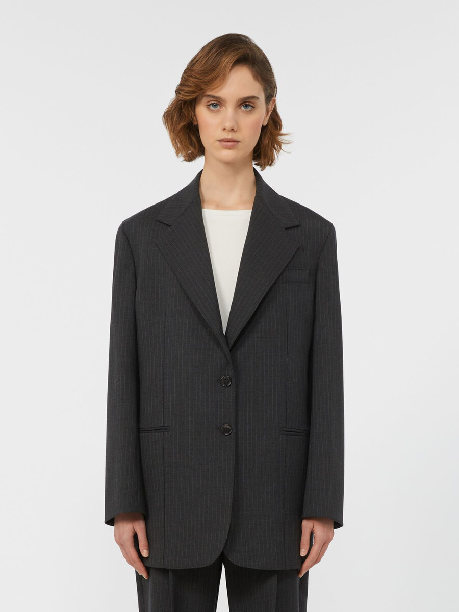 blazer de lana - gris oscuro