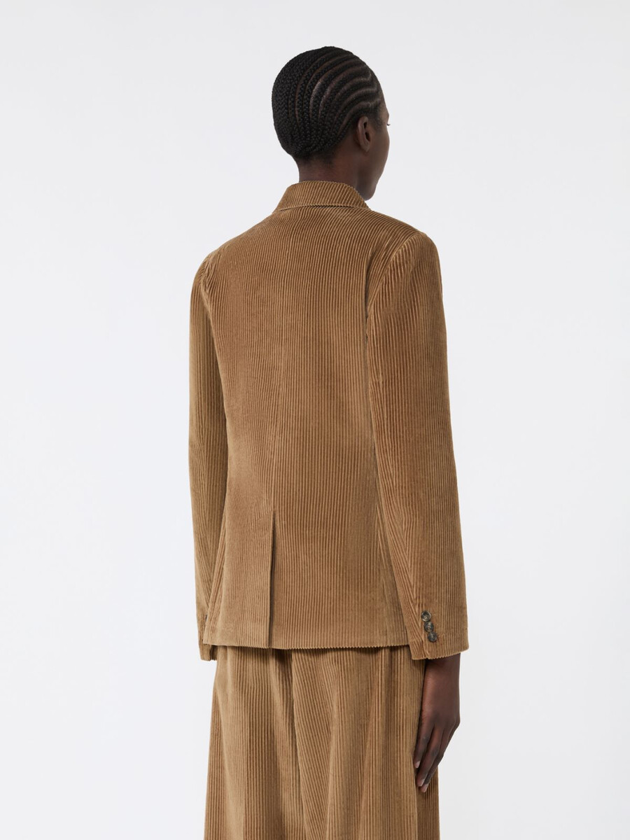 blazer cruzado de terciopelo - marrÓn avellana