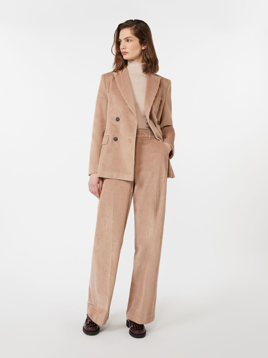 blazer cruzado de terciopelo - antique rose