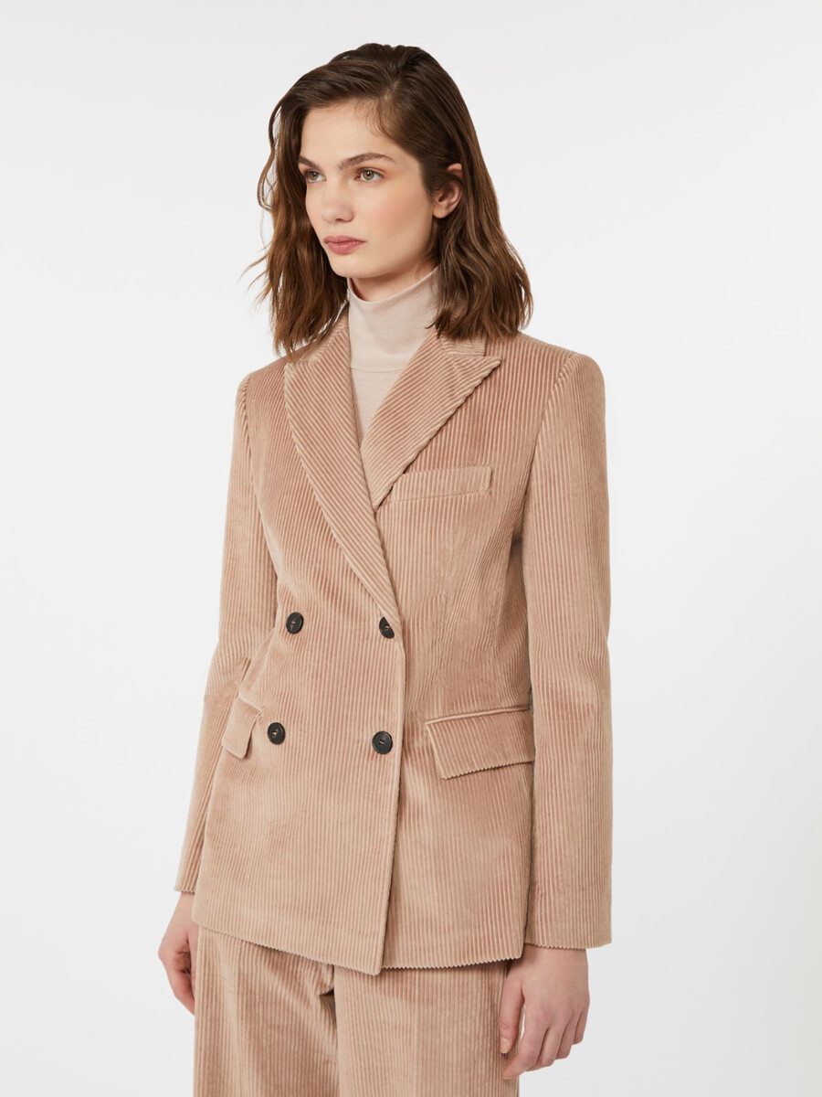 blazer cruzado de terciopelo - antique rose