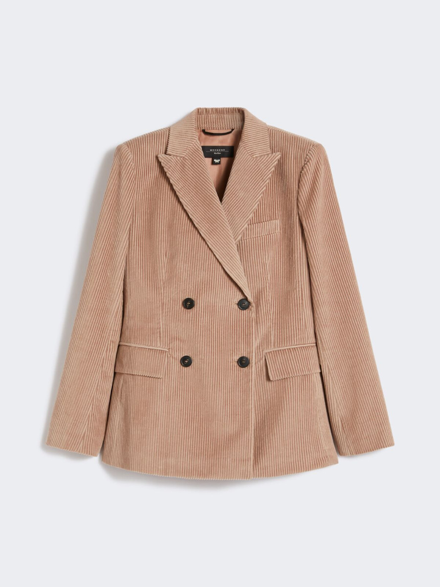 blazer cruzado de terciopelo - antique rose