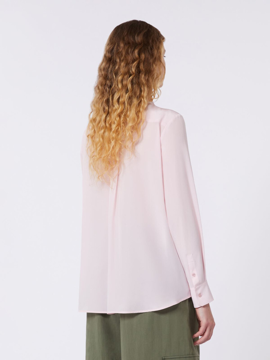 camisa de crepé de china de seda - rosa