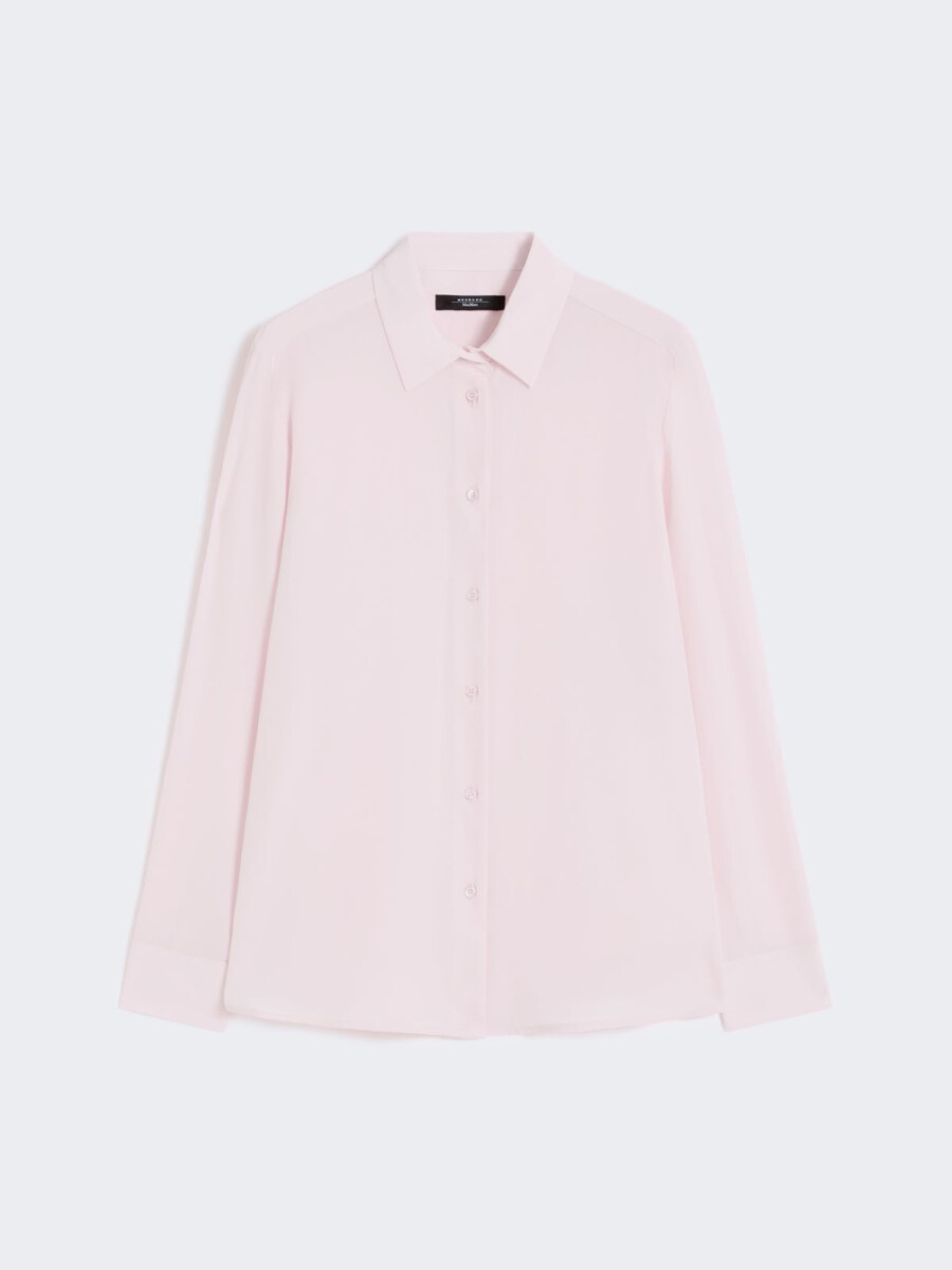 camisa de crepé de china de seda - rosa