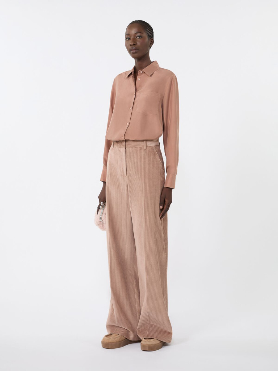 camisa de seda lavada - antique rose
