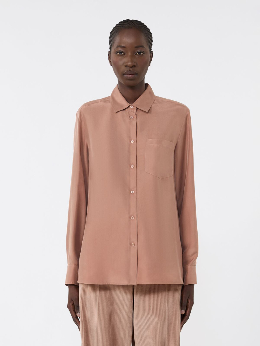 camisa de seda lavada - antique rose