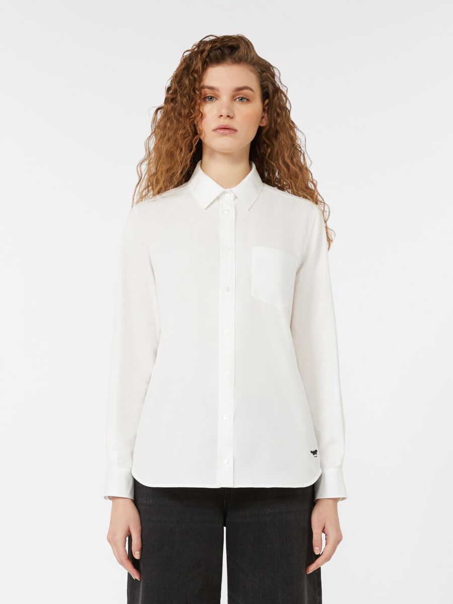 camisa oxford de algodón - blanca