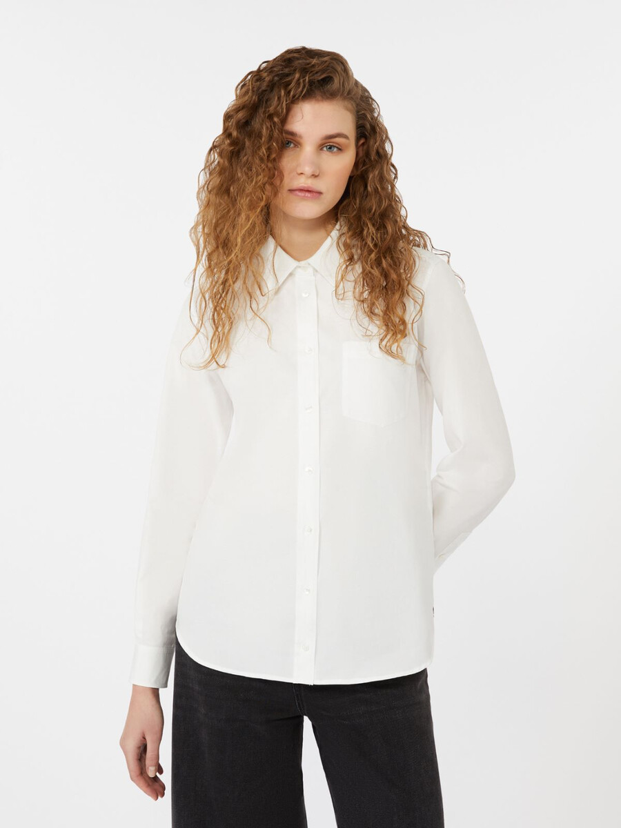 camisa oxford de algodón - blanca