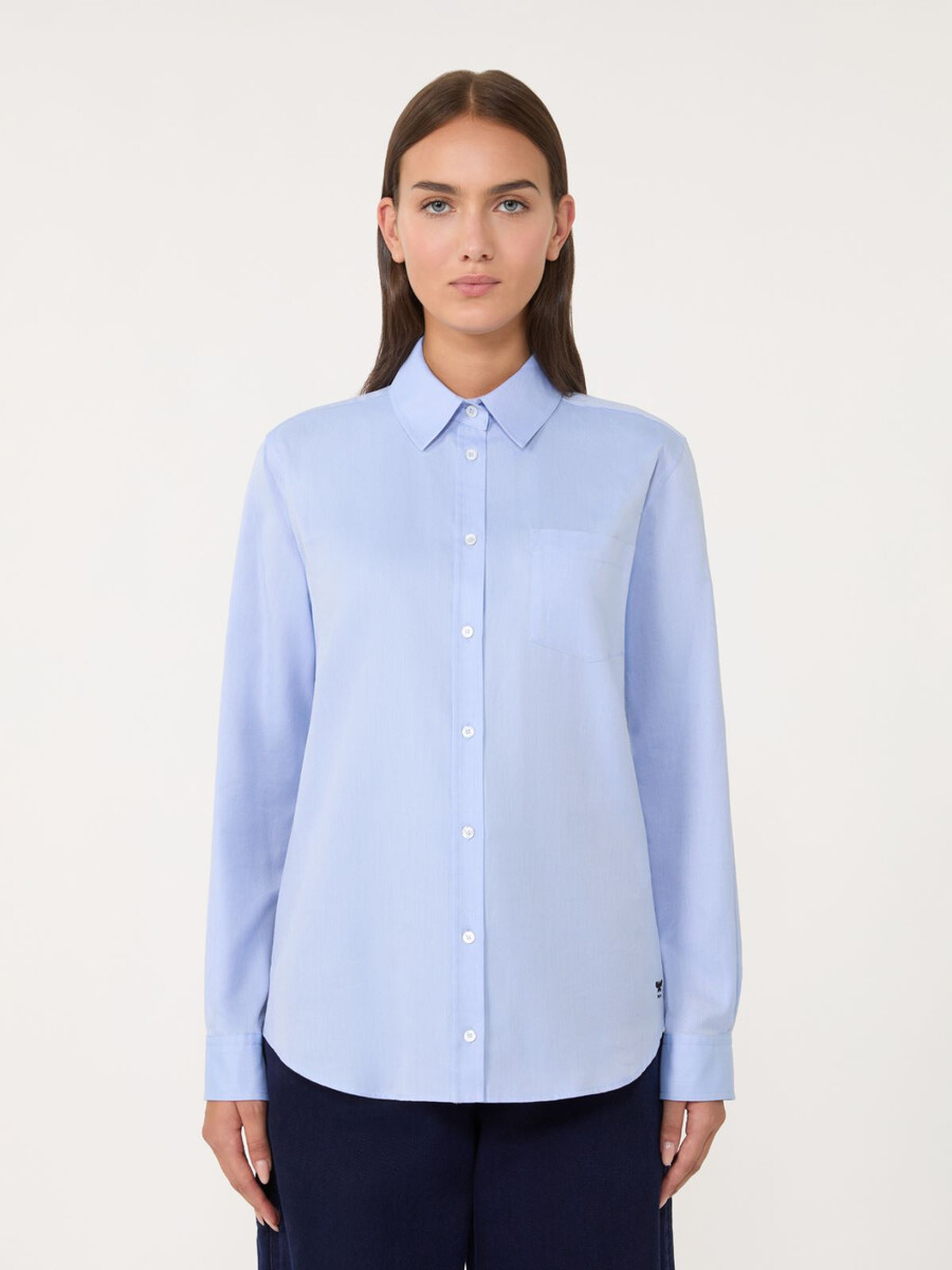 camisa oxford de algodón - azul claro