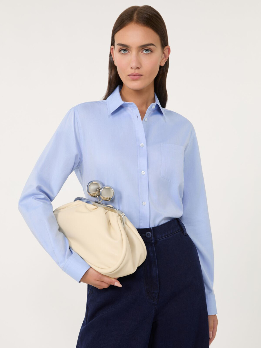 camisa oxford de algodón - azul claro
