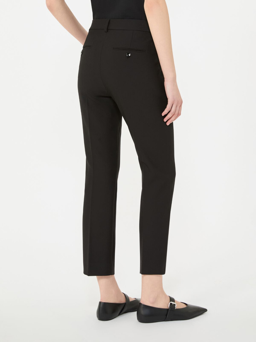 pantalón de lona de viscosa de doble cara - negro