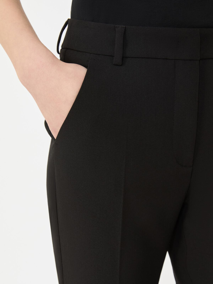 pantalón de lona de viscosa de doble cara - negro
