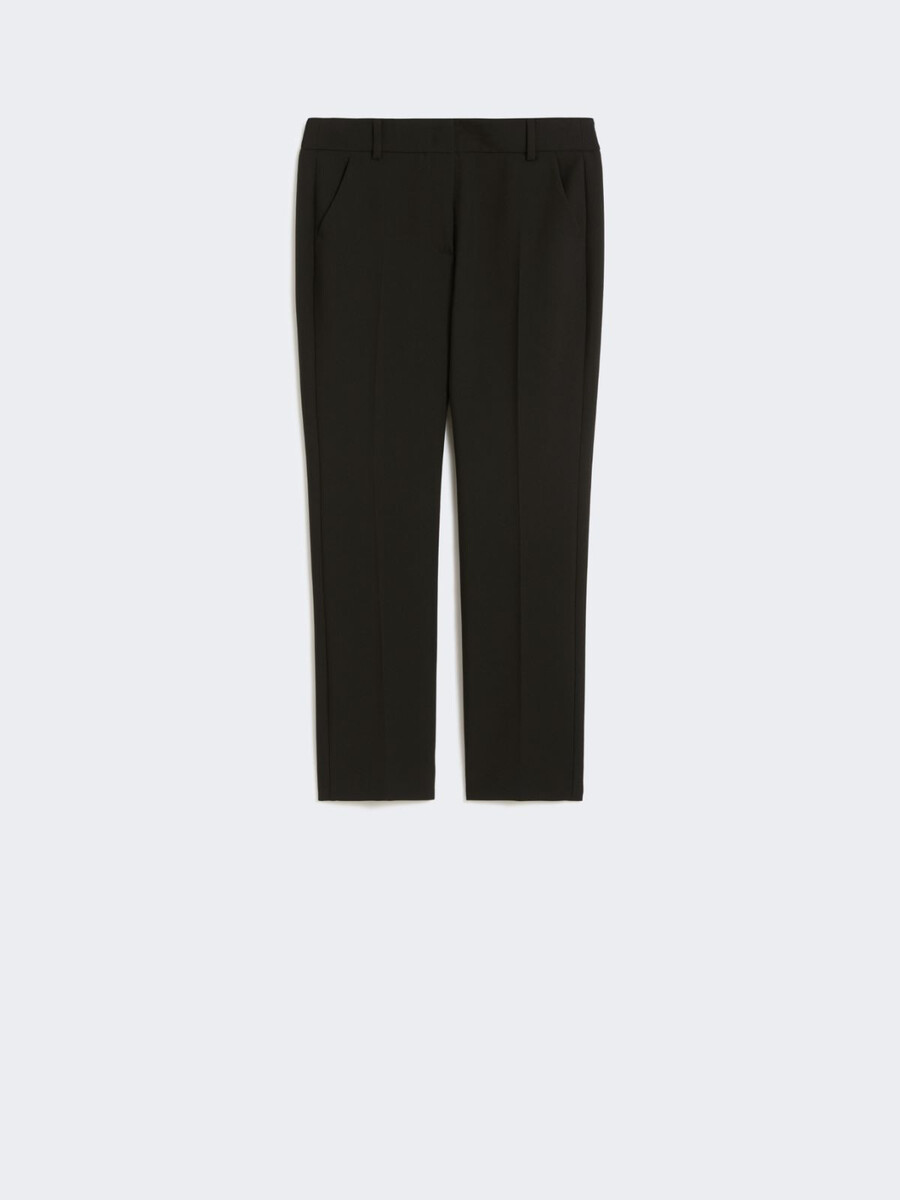 pantalón de lona de viscosa de doble cara - negro