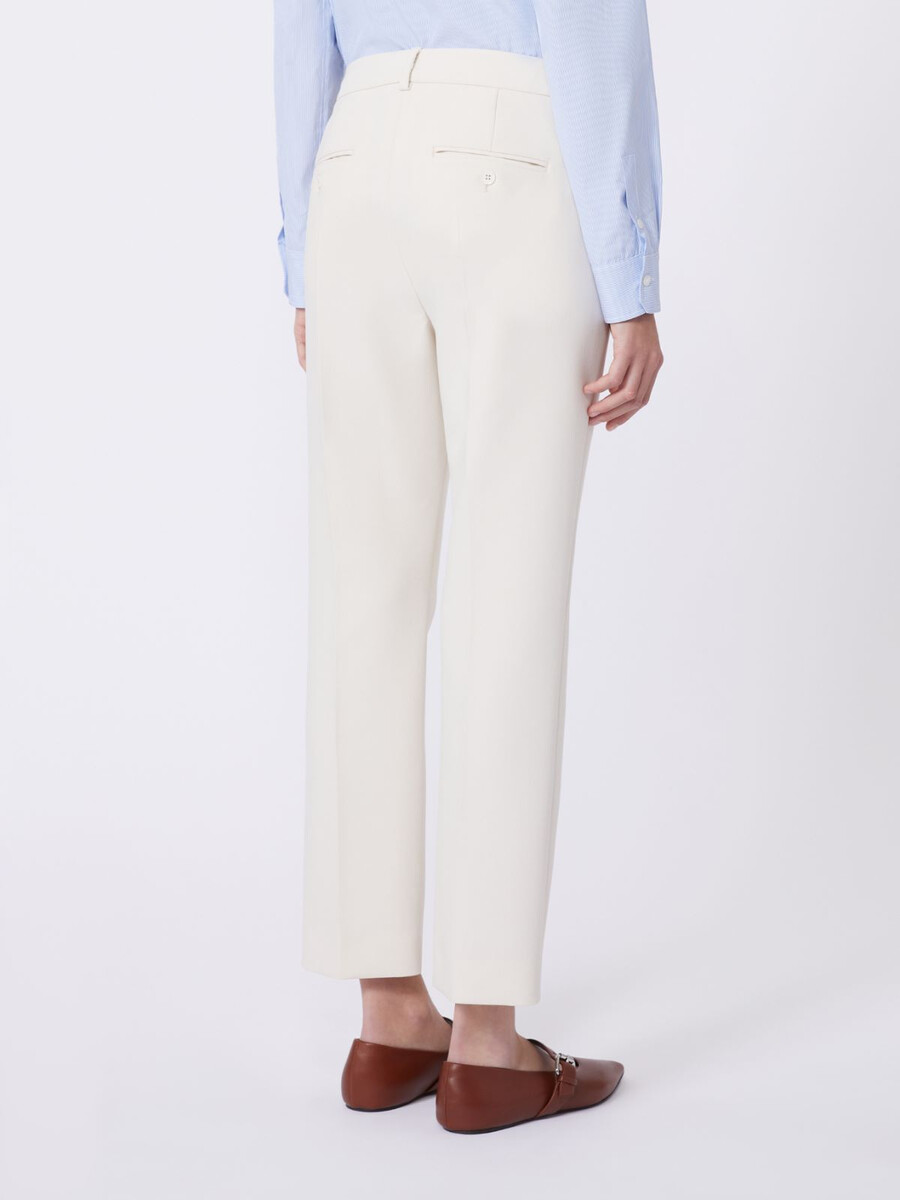 pantalón de lona de viscosa de doble cara - marfil