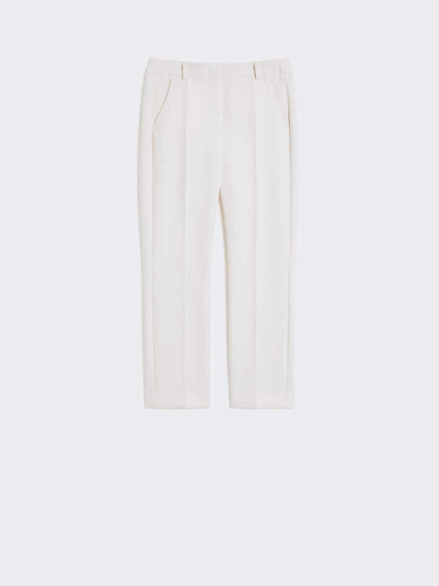 pantalón de lona de viscosa de doble cara - marfil