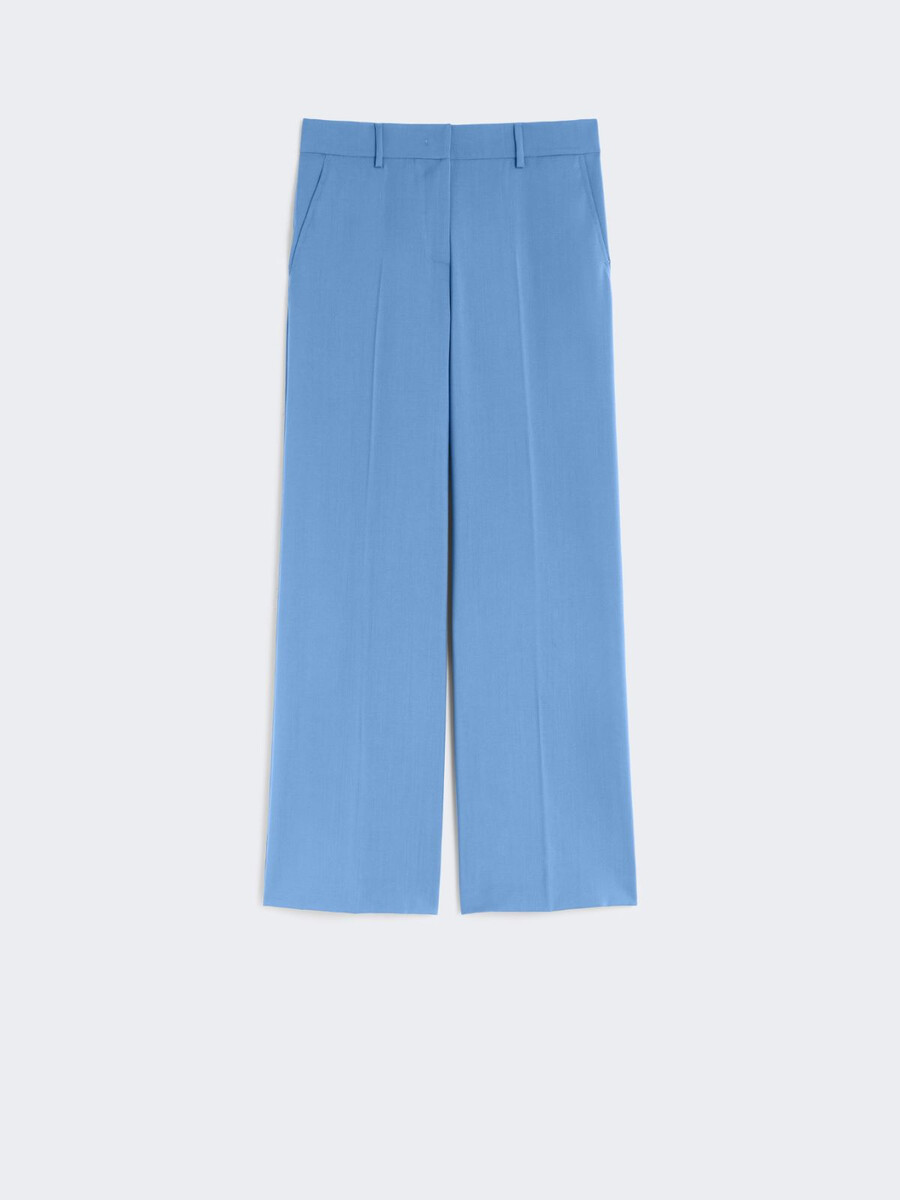 pantalón palazzo de lana - azul claro