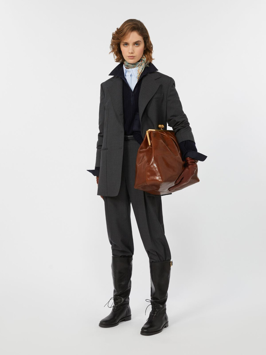 pantalón de paño de lana - gris oscuro
