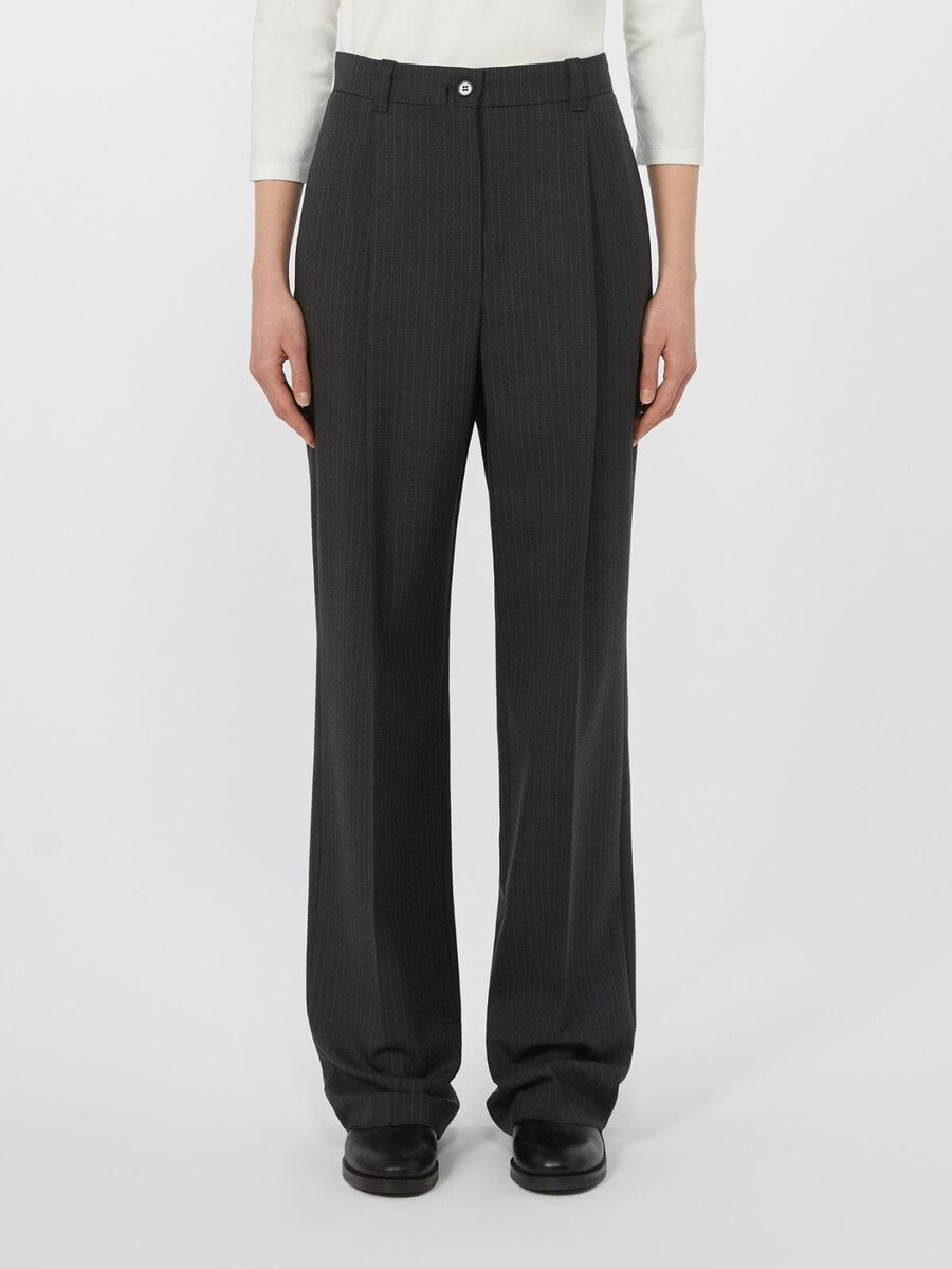 pantalón de paño de lana - gris oscuro