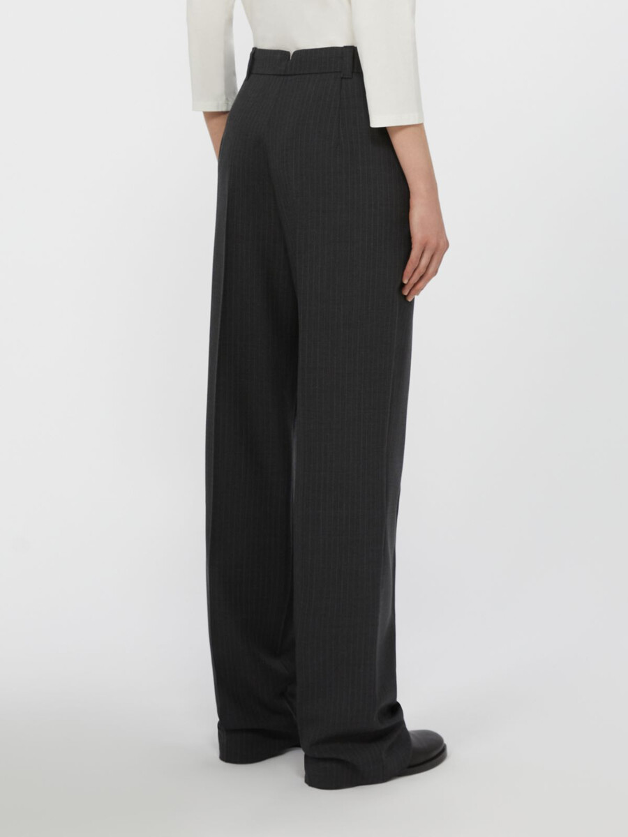 pantalón de paño de lana - gris oscuro