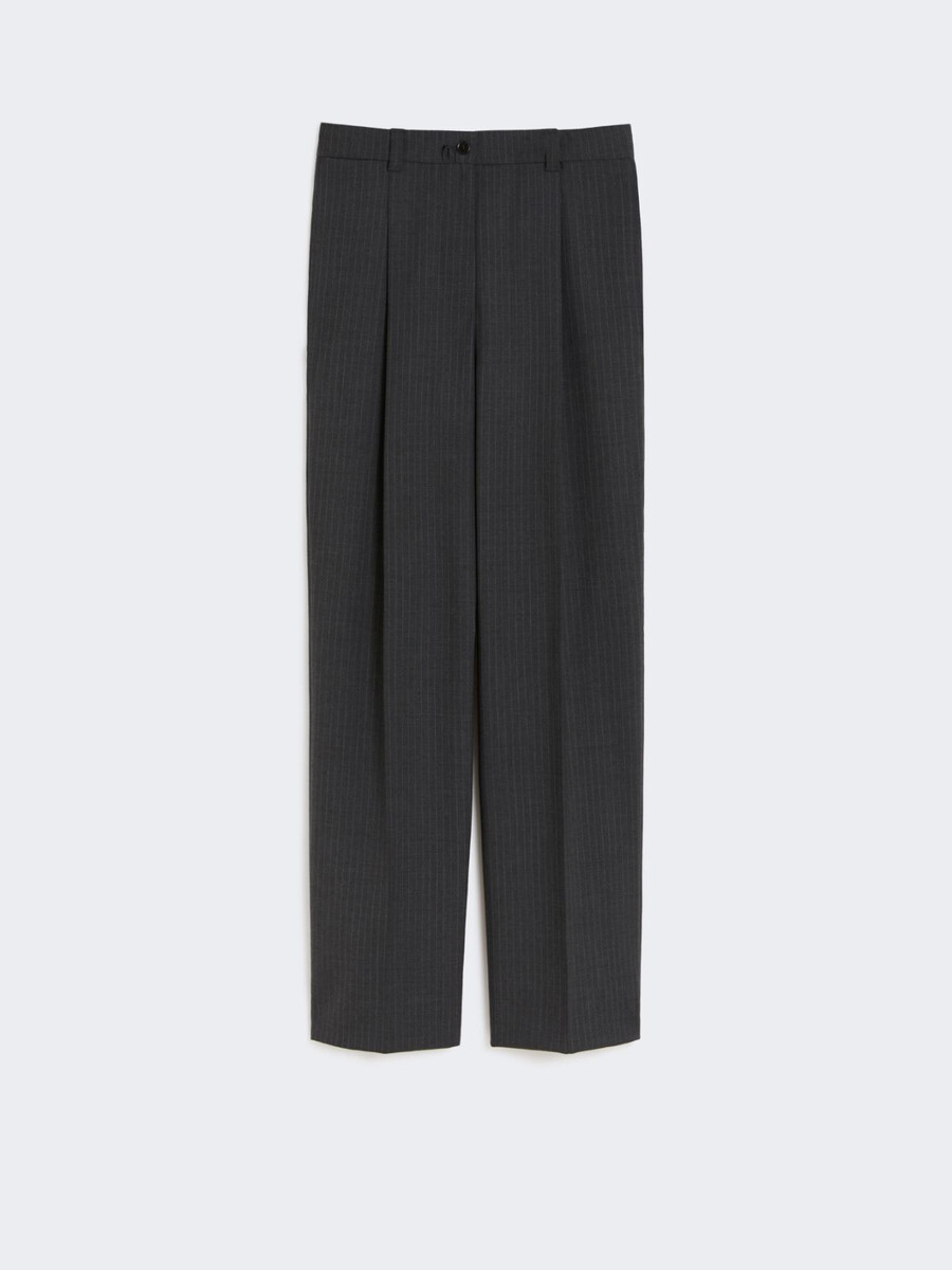pantalón de paño de lana - gris oscuro