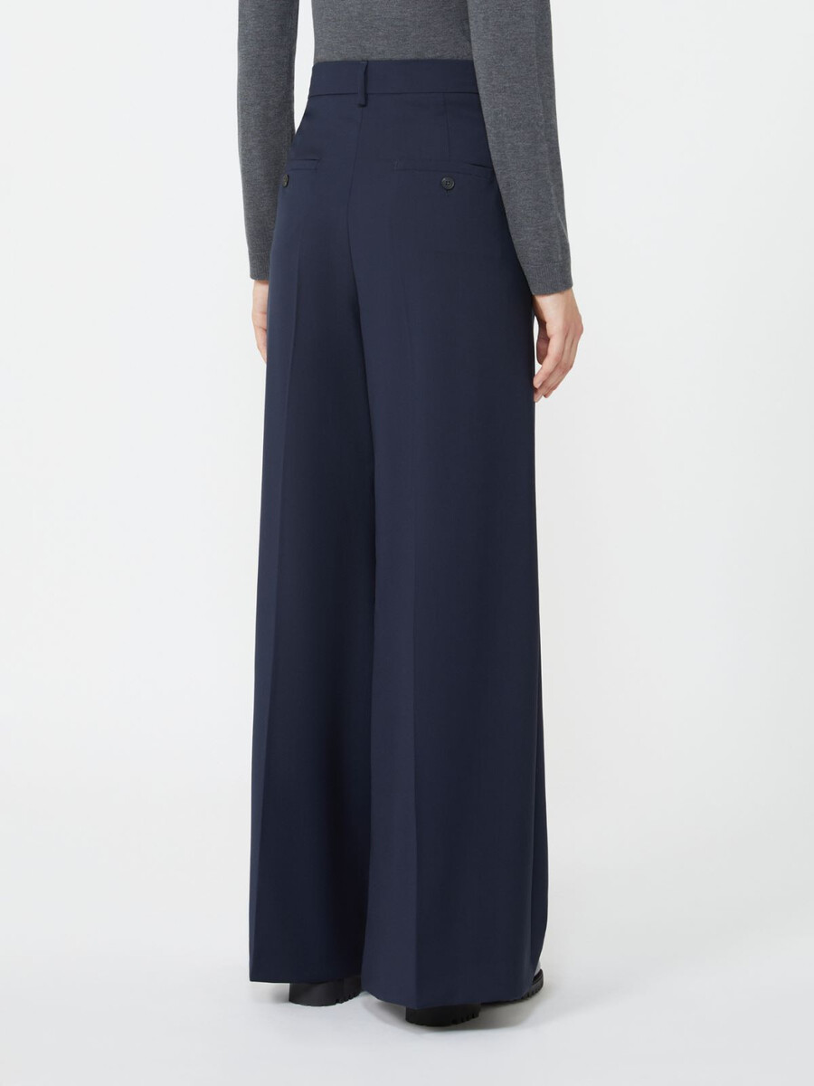 pantalón de lana elástica - azul marino