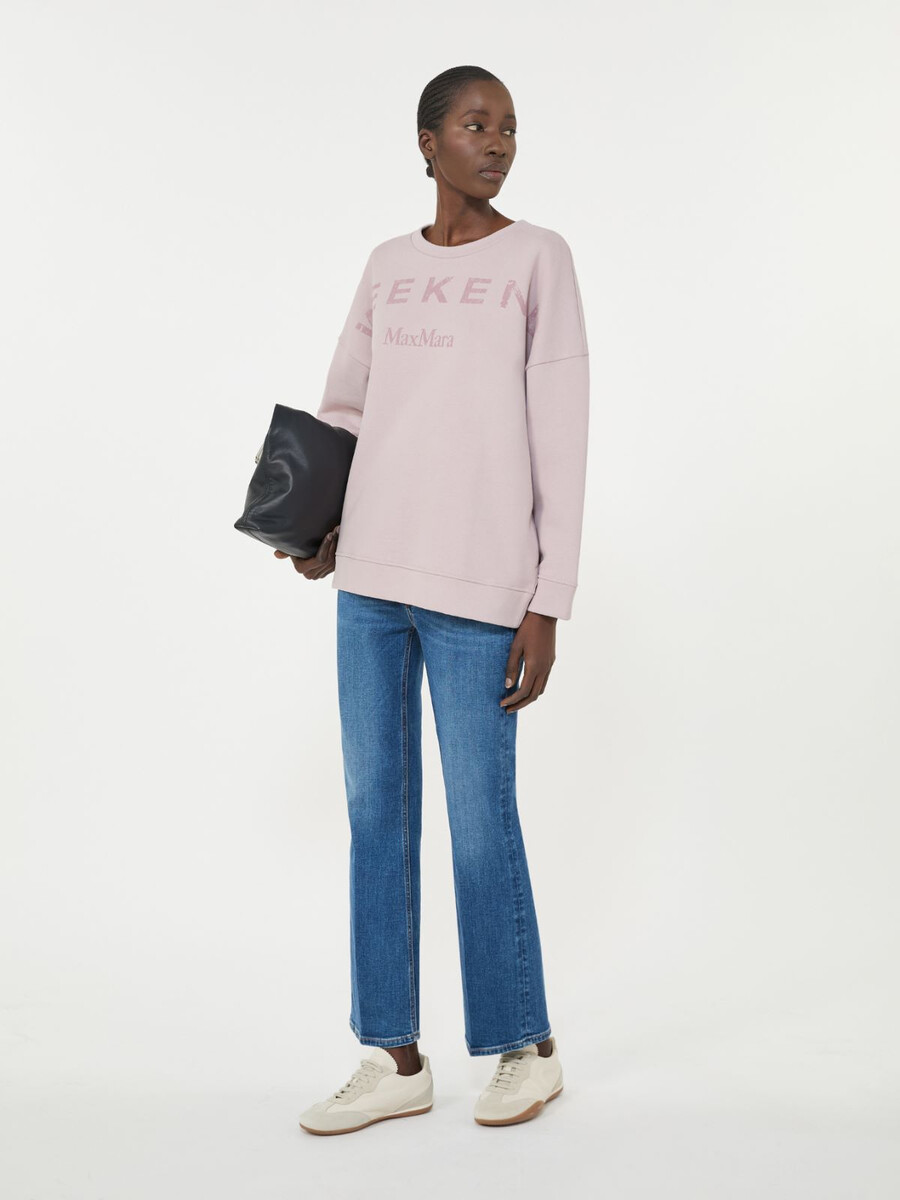 sudadera de algodón con cuello redondo - lila