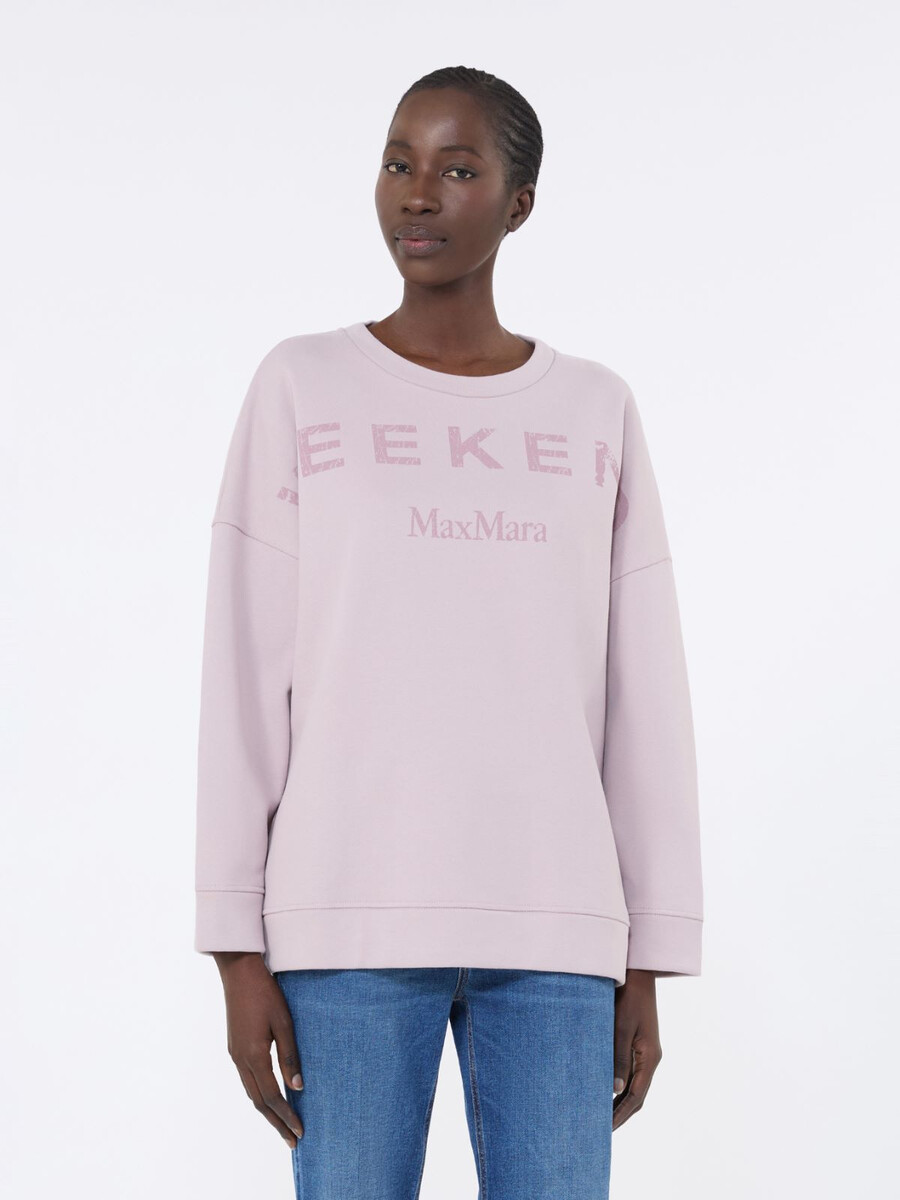 sudadera de algodón con cuello redondo - lila
