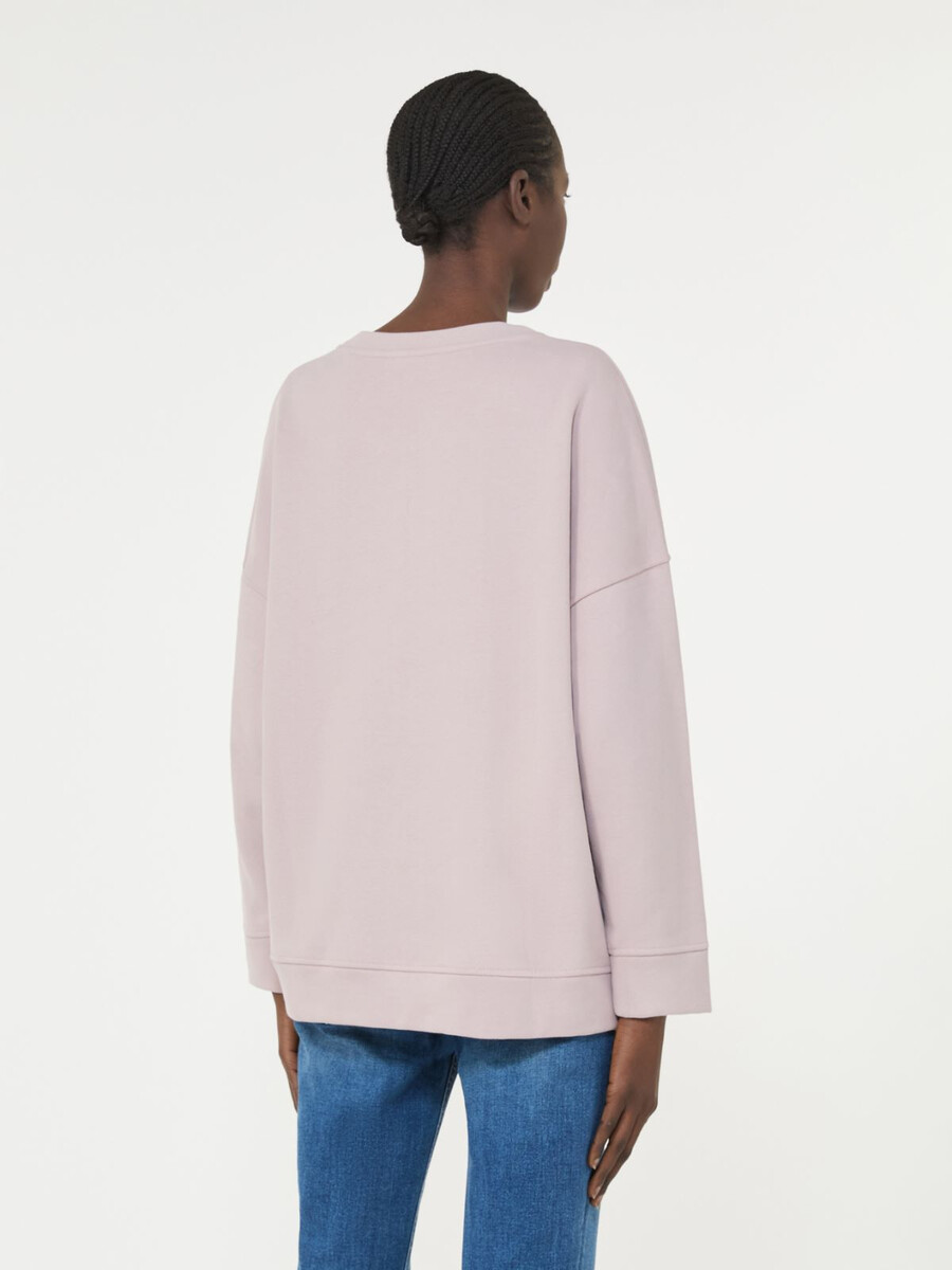 sudadera de algodón con cuello redondo - lila