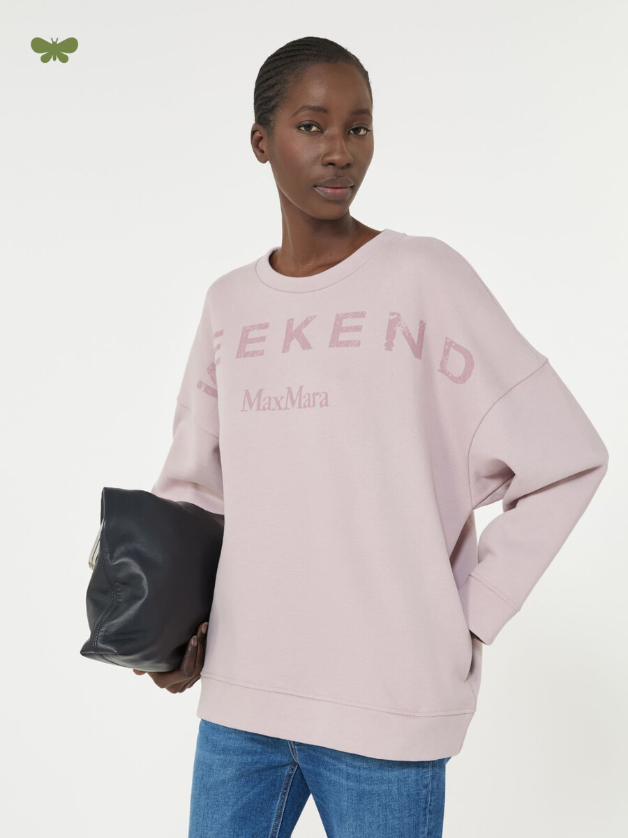 sudadera de algodón con cuello redondo - lila
