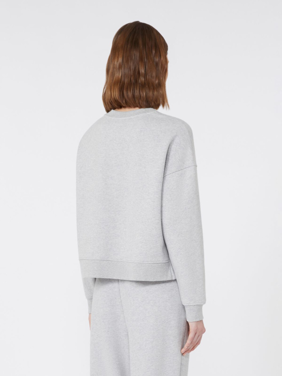 sudadera de algodón con cuello cuadrado - gris claro