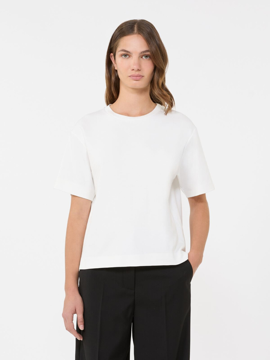 camiseta de punto cuadrado - blanca