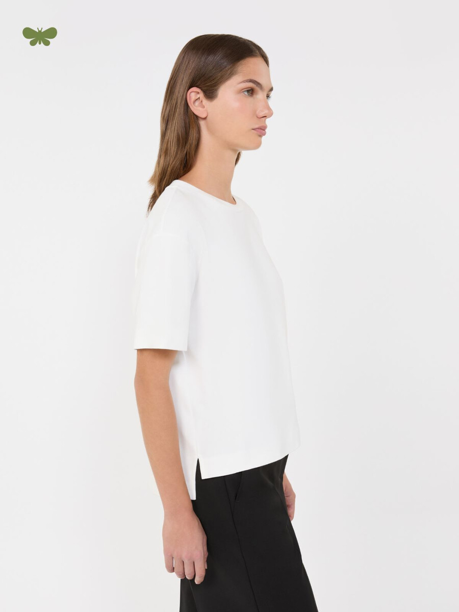 camiseta de punto cuadrado - blanca