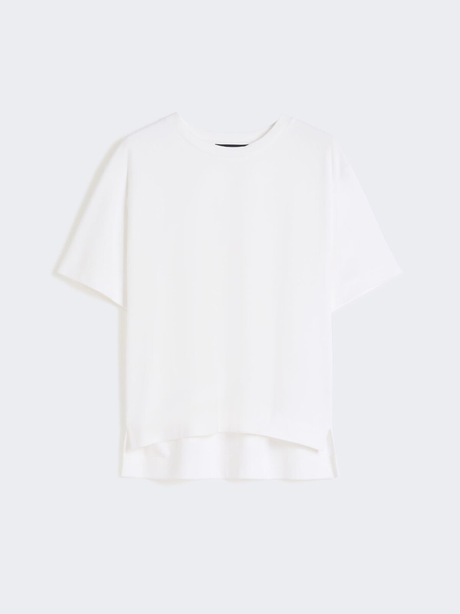 camiseta de punto cuadrado - blanca