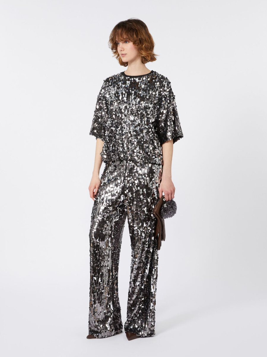 top de tul y lentejuelas - negro