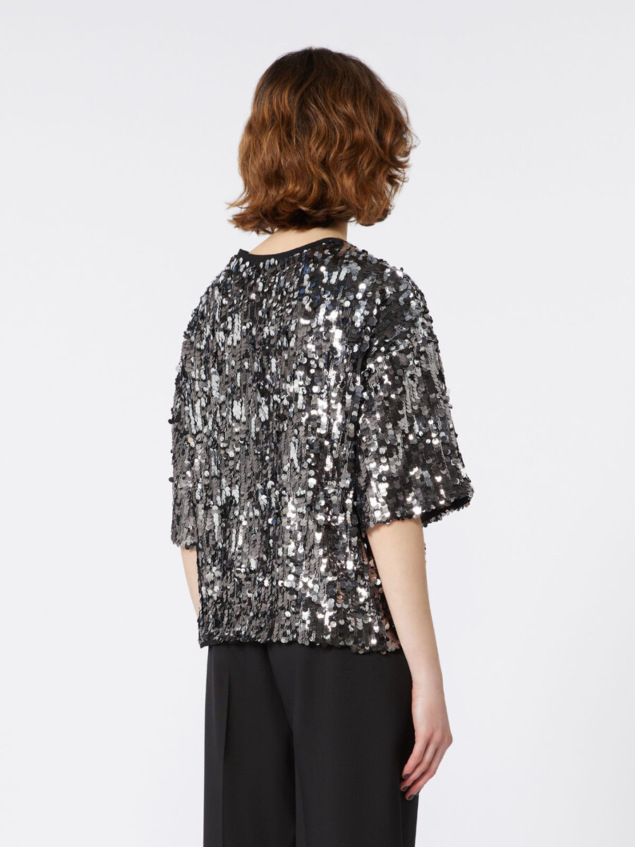 top de tul y lentejuelas - negro
