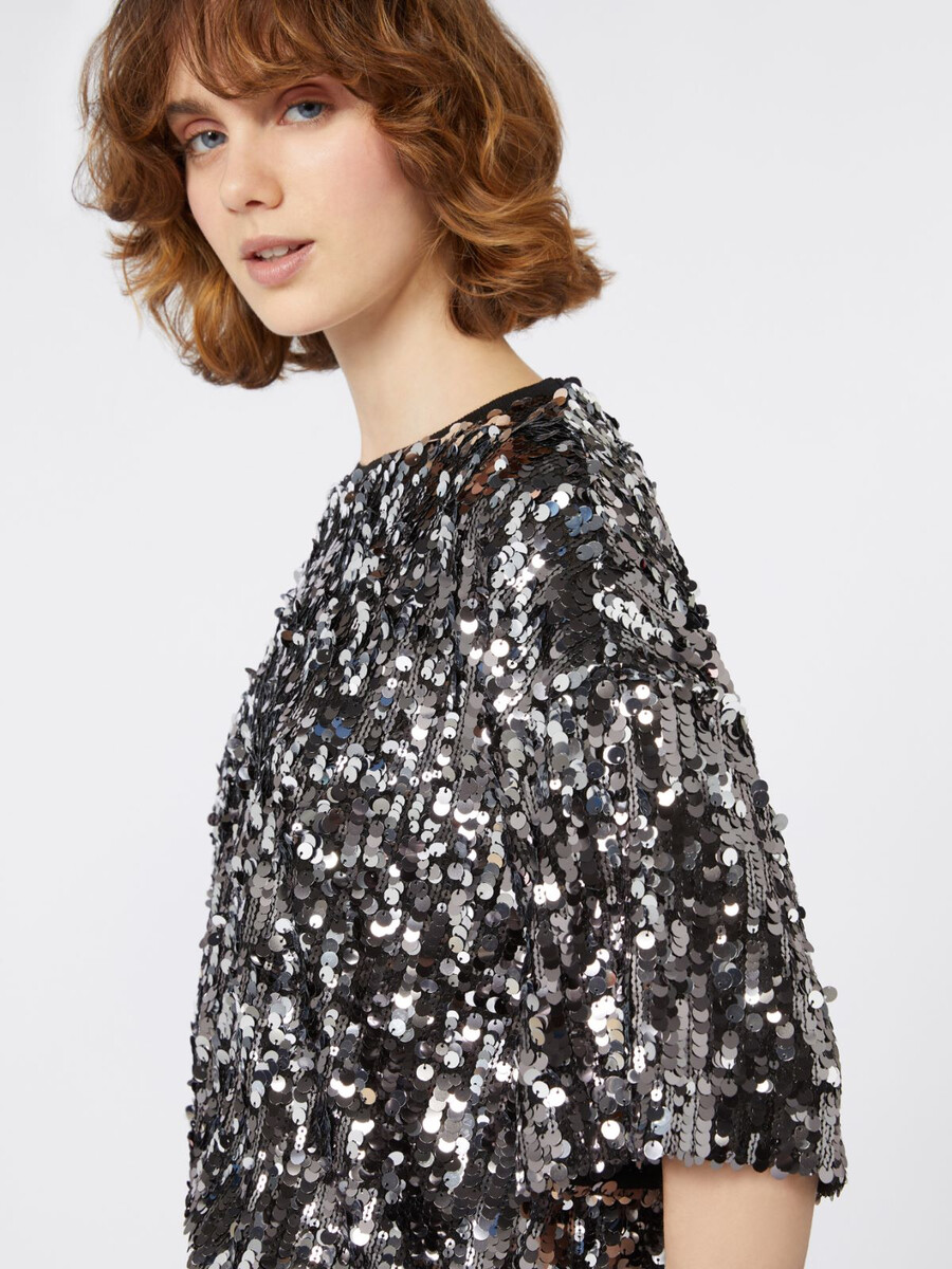top de tul y lentejuelas - negro