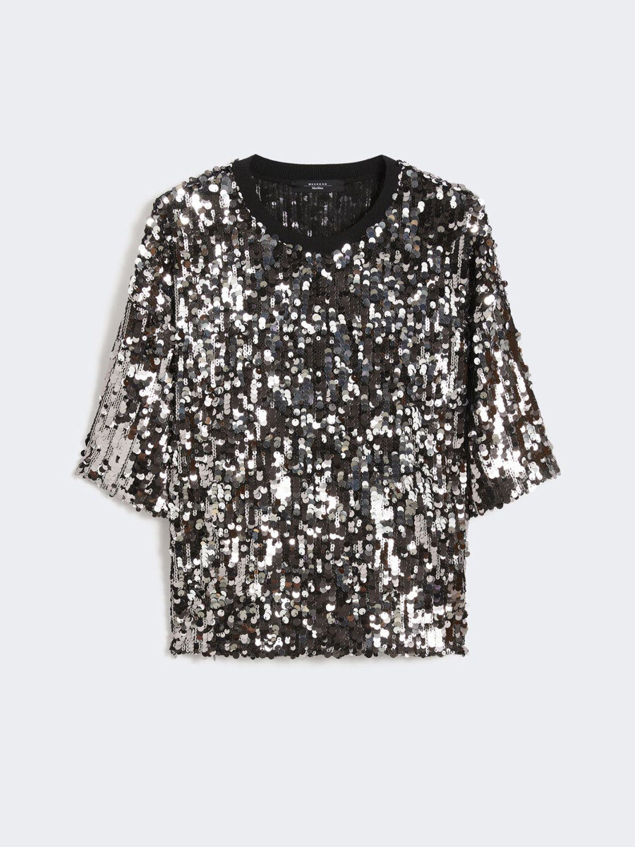 top de tul y lentejuelas - negro