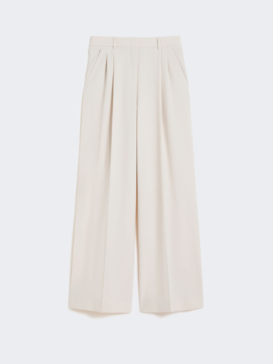 pantalones de mezcla de lana - marfil