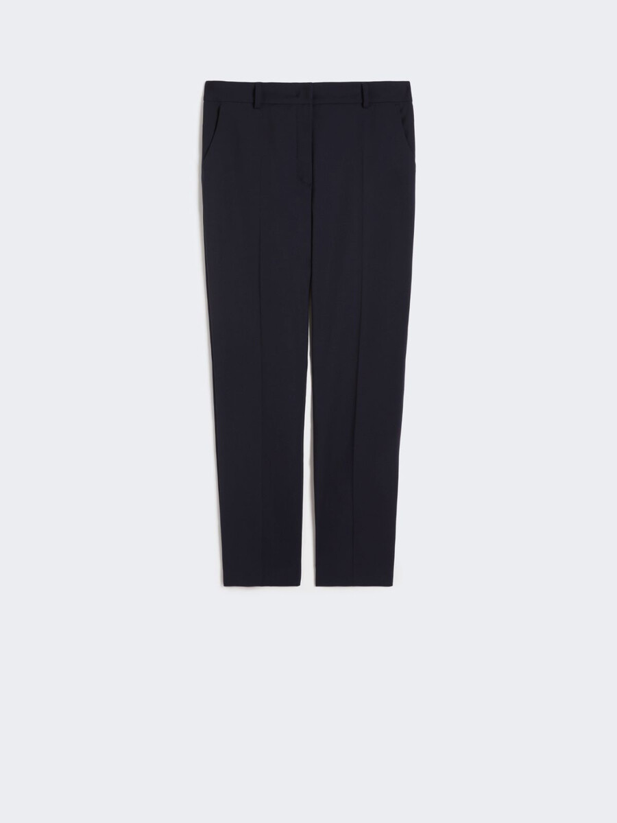 pantalón pitillo de lana elástica - azul marino