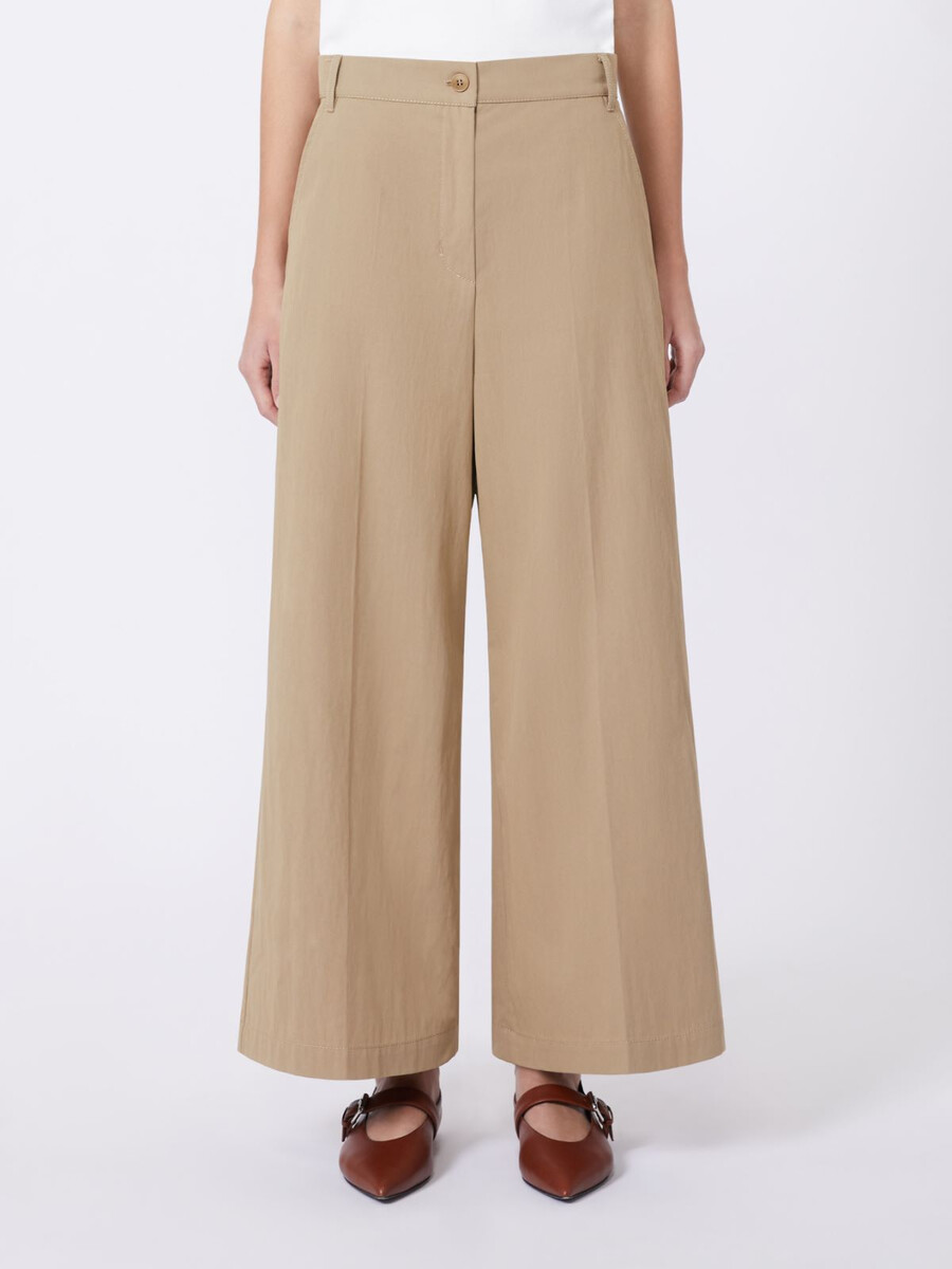 pantalón de gabardina lavada - marrÓn avellana