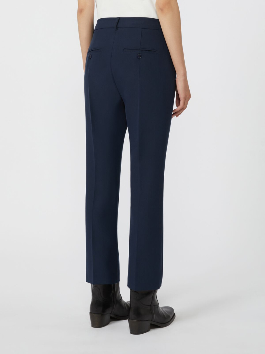 pantalón pitillo de lona elástica - azul marino