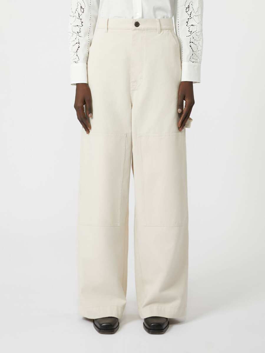 pantalones de trabajo de algodón en dril - marfil