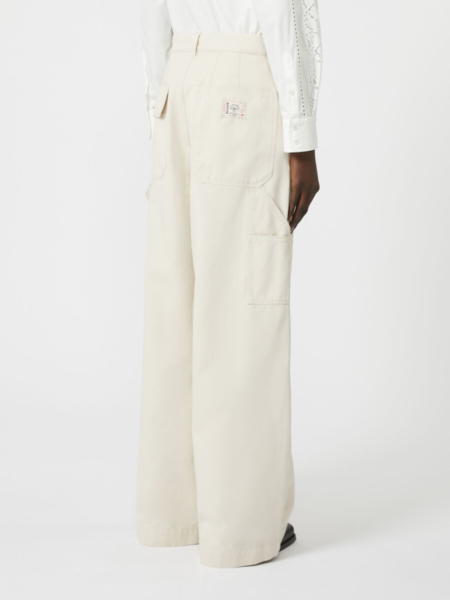 pantalones de trabajo de algodón en dril - marfil