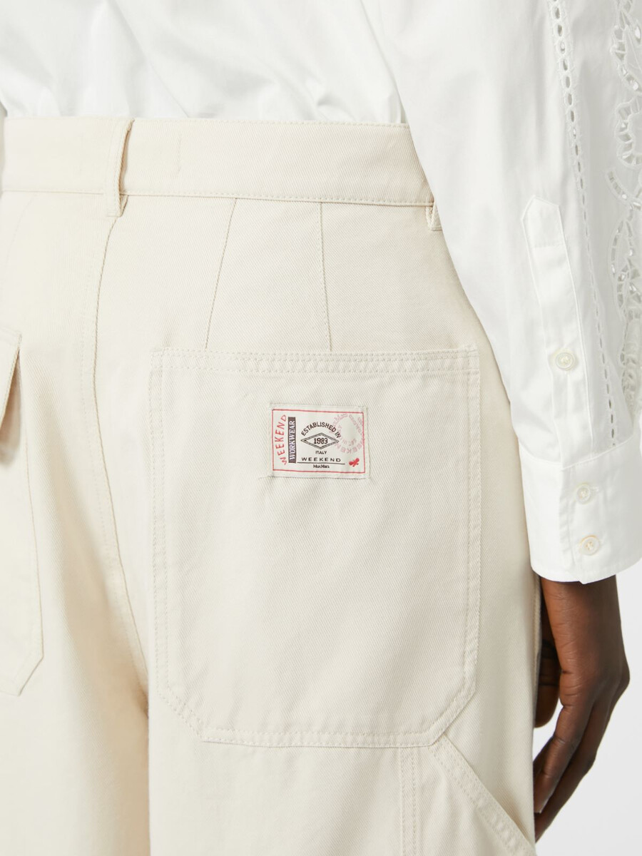 pantalones de trabajo de algodón en dril - marfil