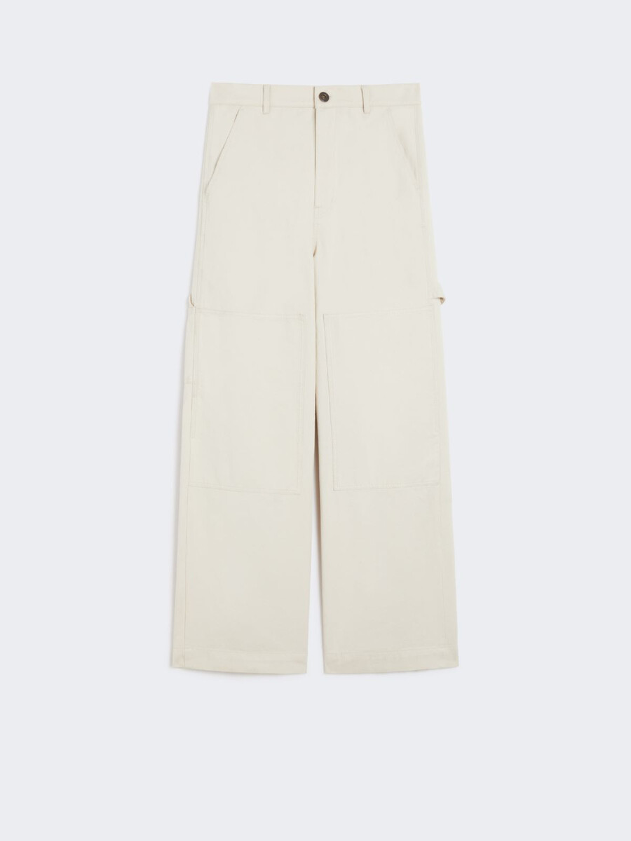 pantalones de trabajo de algodón en dril - marfil