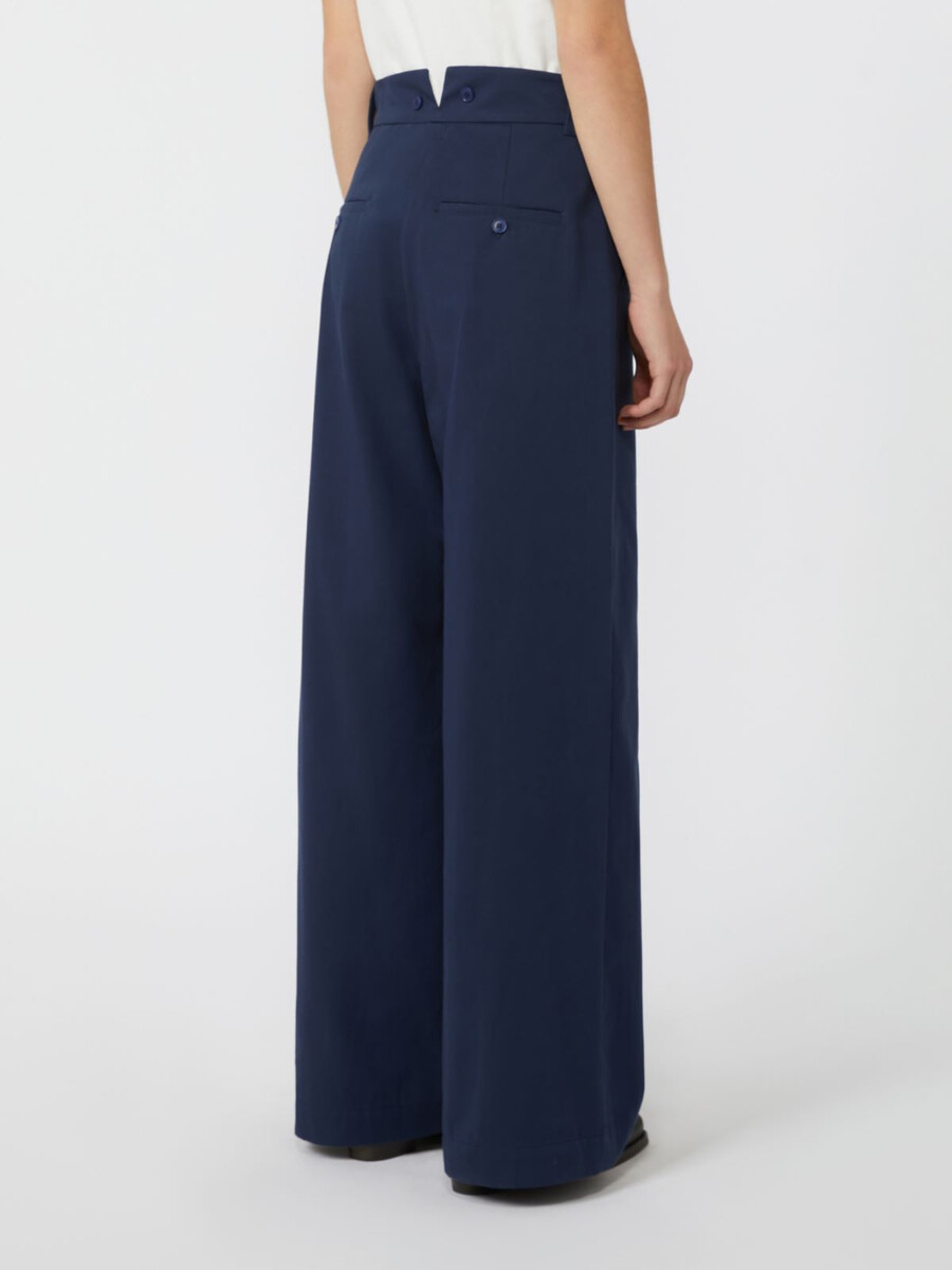 pantalón de gabardina de algodón - azul marino